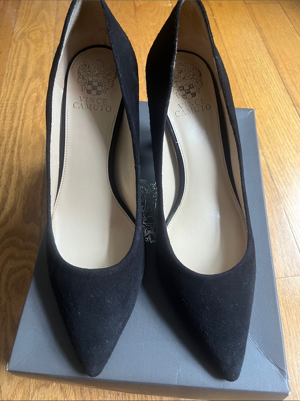 Vince Camuto Black Suede Pointed Pump